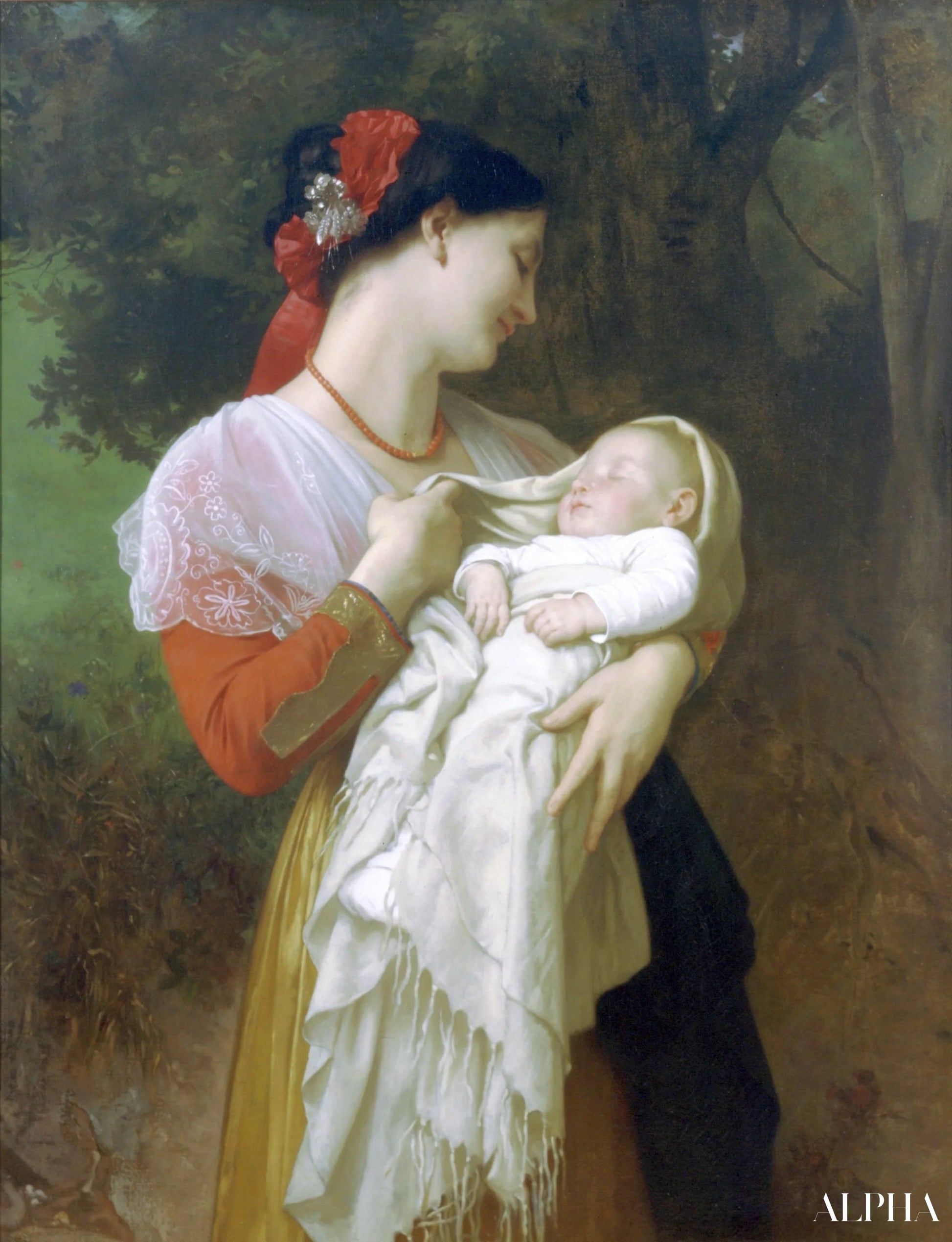 Admiration maternelle - William Bouguereau - Reproductions de tableaux et peintures haut de gamme
