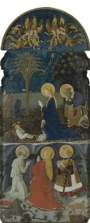 Anbetung des Jesuskindes mit Heiligen Hieronymus, Maria Magdalena und Eustachius - Paolo Uccello