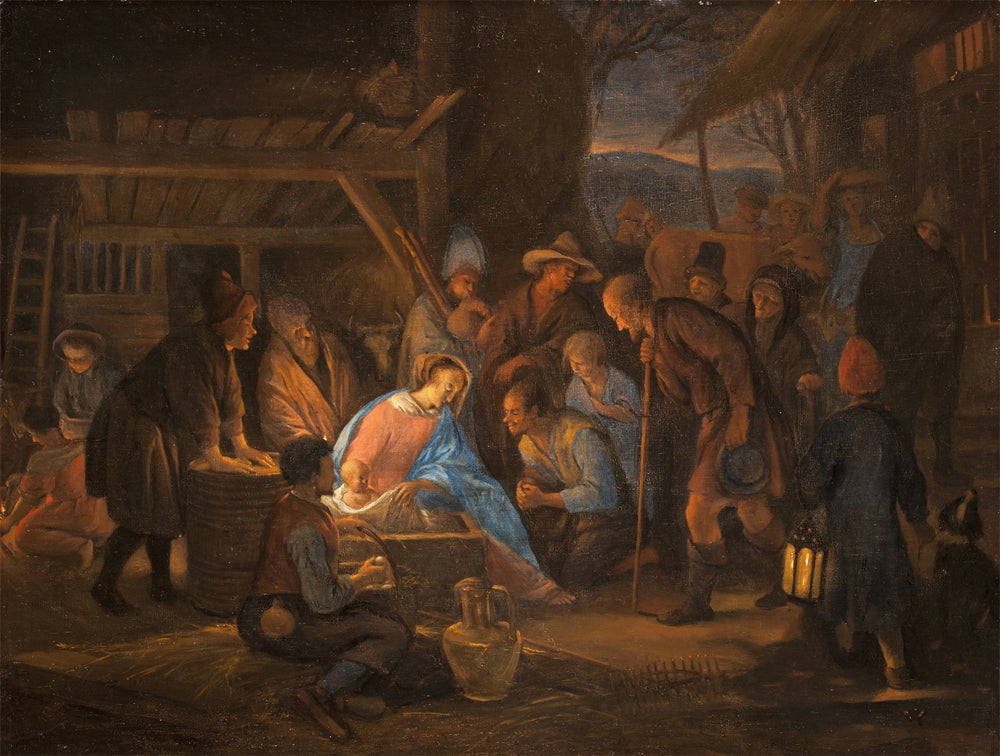 Adoration des bergers - Jan Steen image 1 copie peinte à la main à l’huile