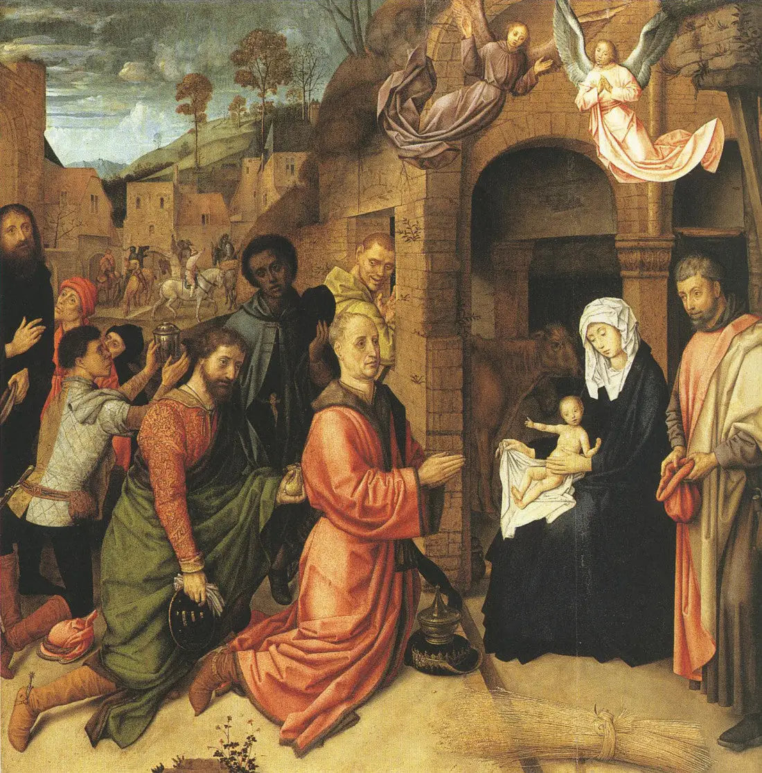 Adoration des Mages devant l'étable sur la colline - Hugo van der Goes image 1 reproduction réalisée par Alpha Reproduction