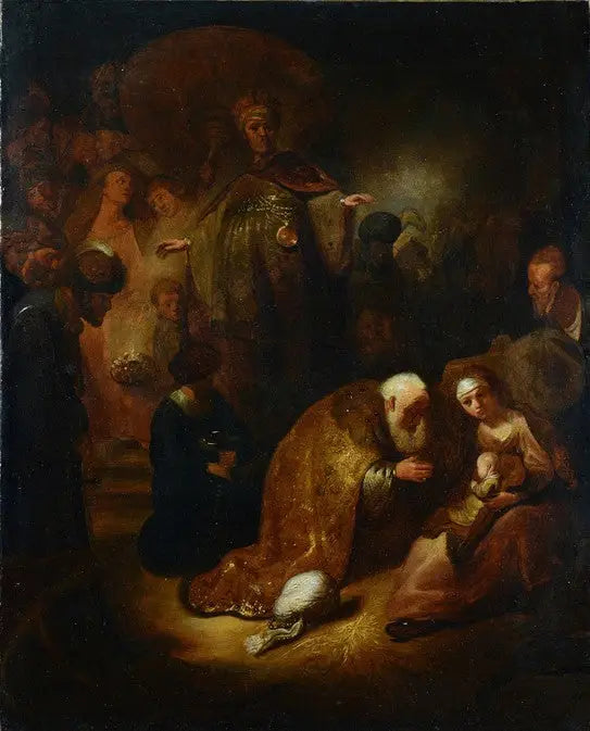 Adoration des Mages - Rembrandt image 1 copie peinte à la main à l’huile