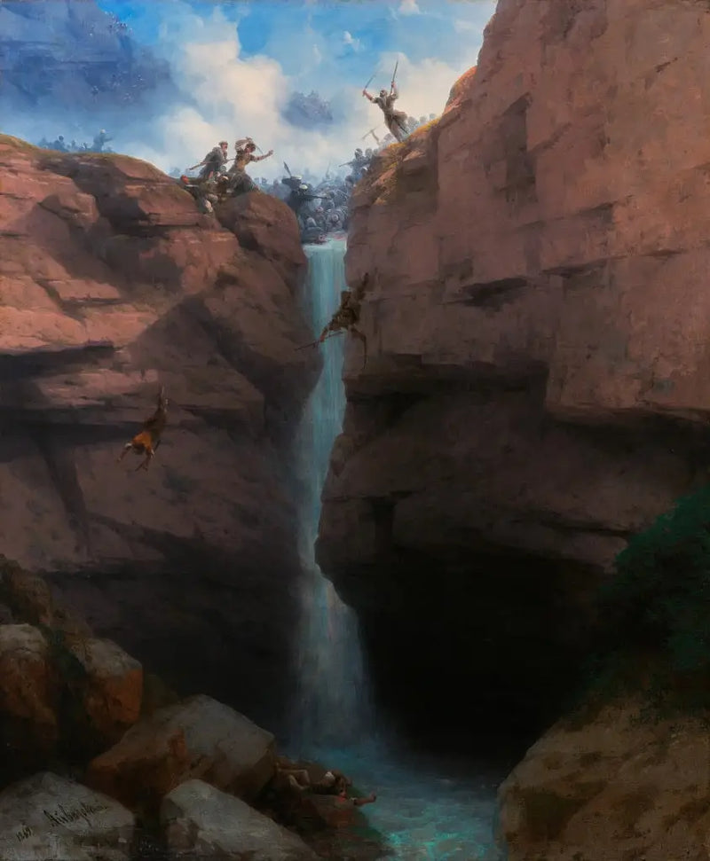 Kämpfe zwischen den Chirvans und den Mouriden in Gunib - Ivan Aïvazovski