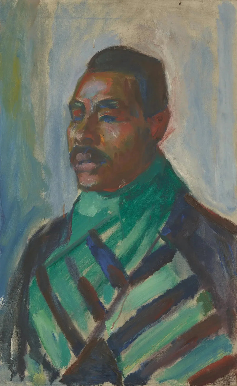 Afrikaner mit grünem Schal - Edvard Munch