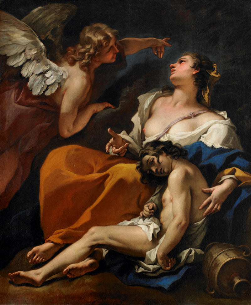 Agar und Ismael gerettet durch den Engel - Sebastiano Ricci