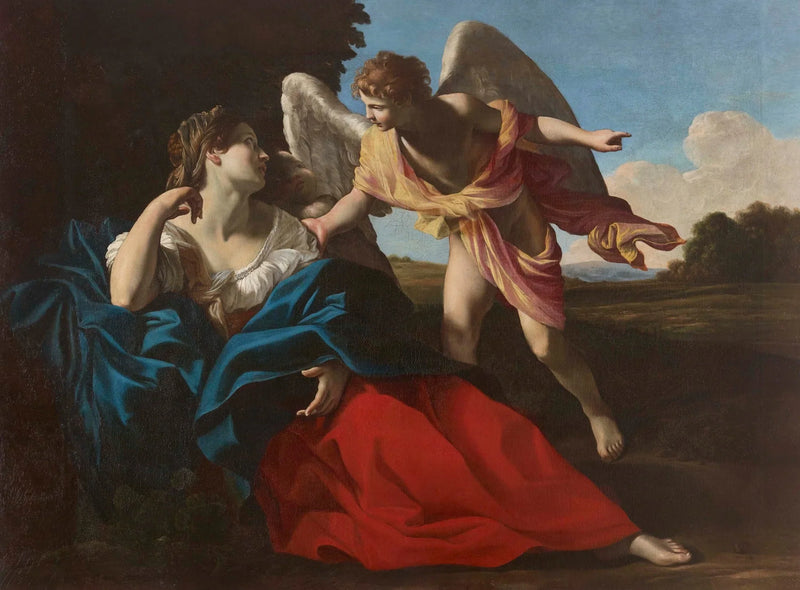 Agar gerettet vom Engel in der Wüste - Giovanni Lanfranco