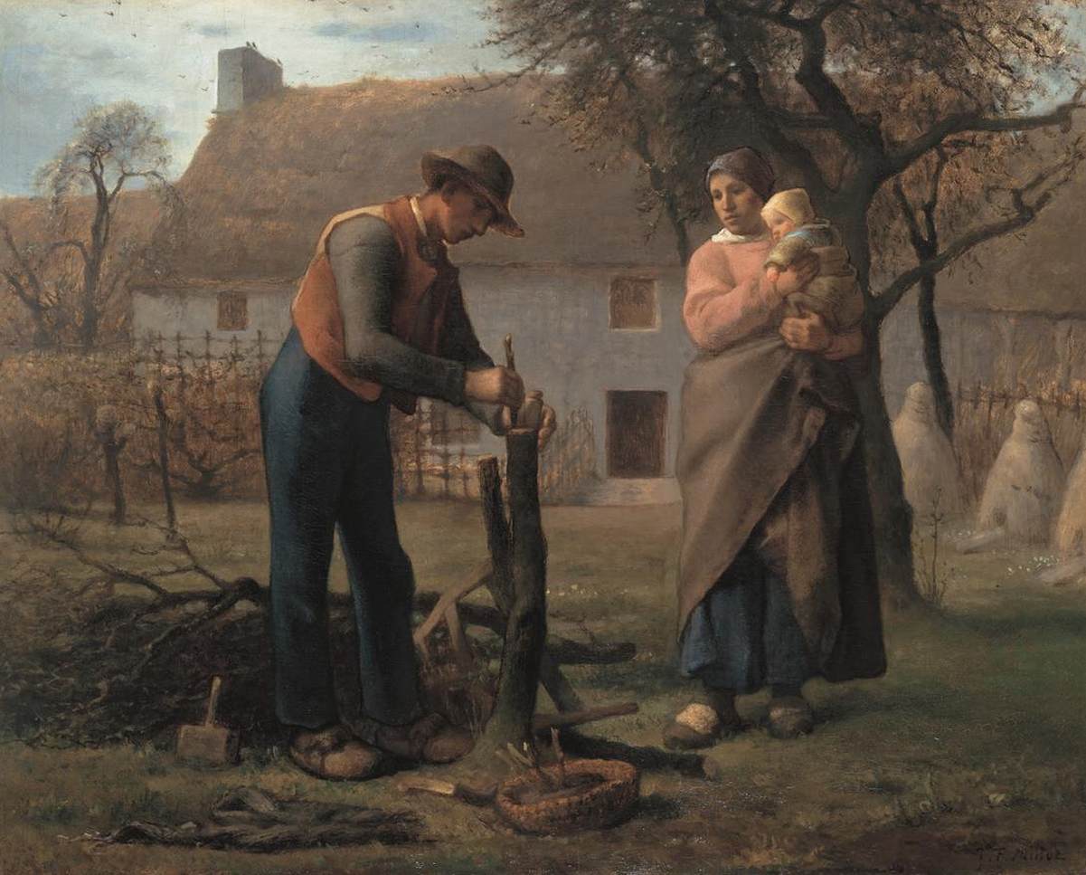 Landwirt, der einen Schnitt an einem Baum setzt - Jean-François Millet