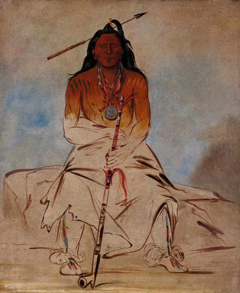Ah-sháw-wah-róoks-te, Medizinpferd, ein Großer tapferer Pawnee - George Catlin