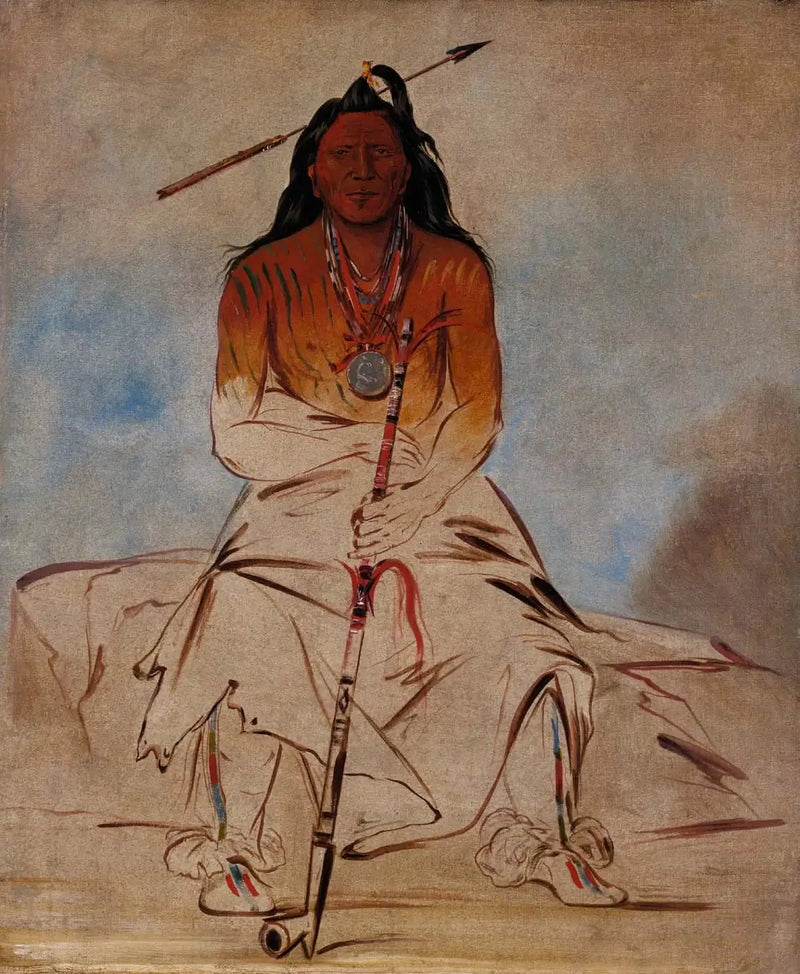 Ah-sháw-wah-róoks-te, Medizinpferd, ein Großer tapferer Pawnee - George Catlin