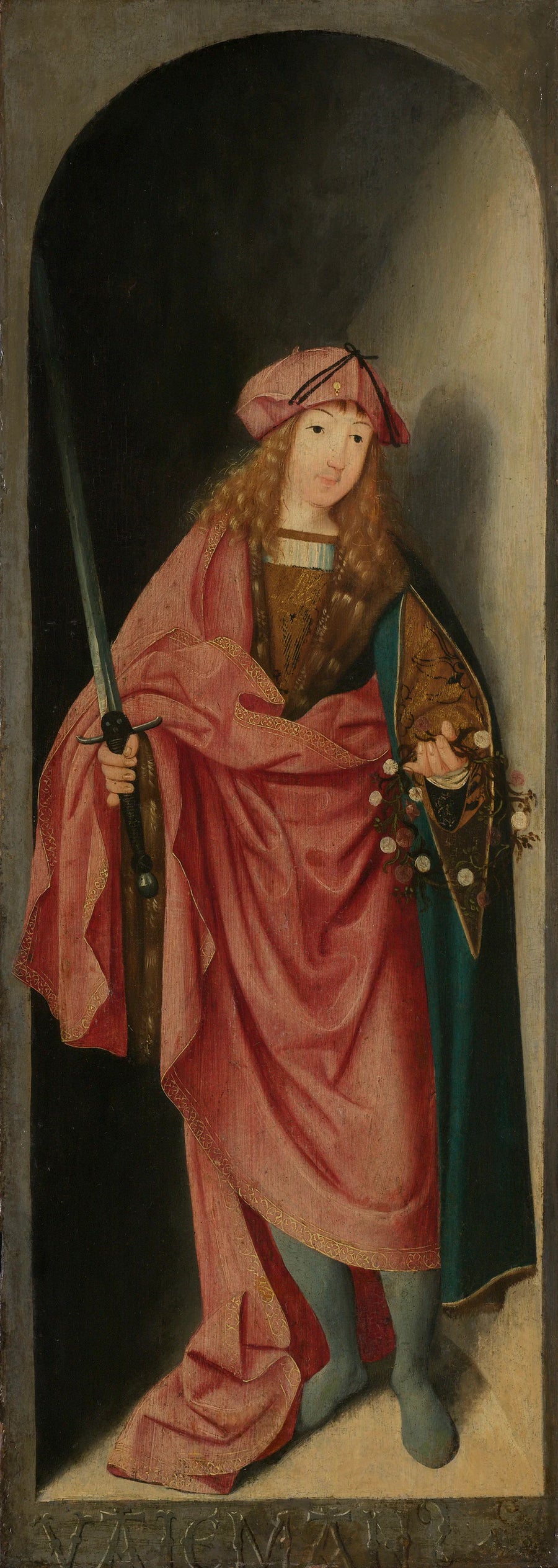 Aile gauche d'un triptyque avec Saint Valérien - Maïtre du diptyque de Brunswick
