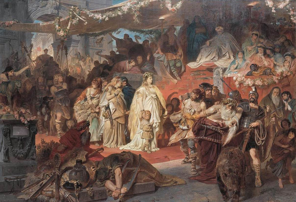 Ainsinelda dans le triomphe de Germanicus - Karl von Piloty image 1 reproduction de peinture à l’huile