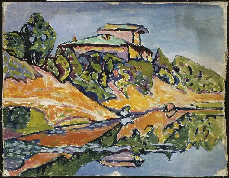 Akhtyrka, ein Nachbardatscha am Teichufer - Vassily Kandinsky