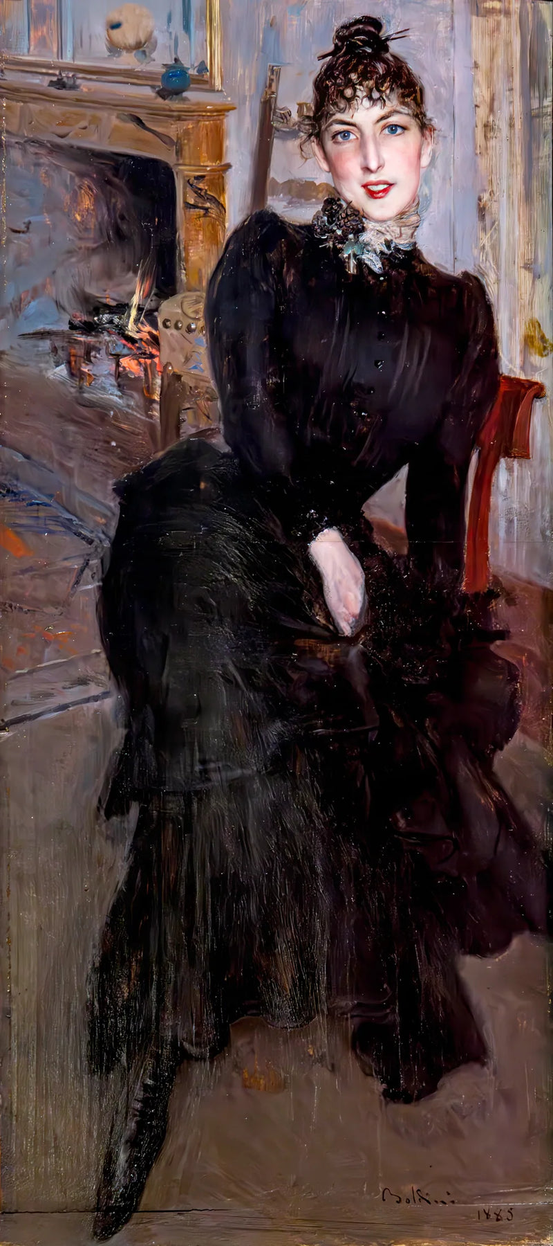 Alaide Banti am Kamin - Giovanni Boldini