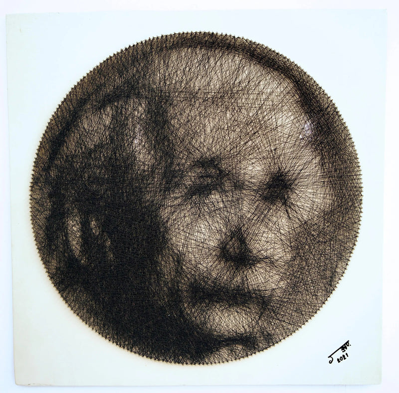Albert Einstein Schnurkunst | 60 x 60 cm