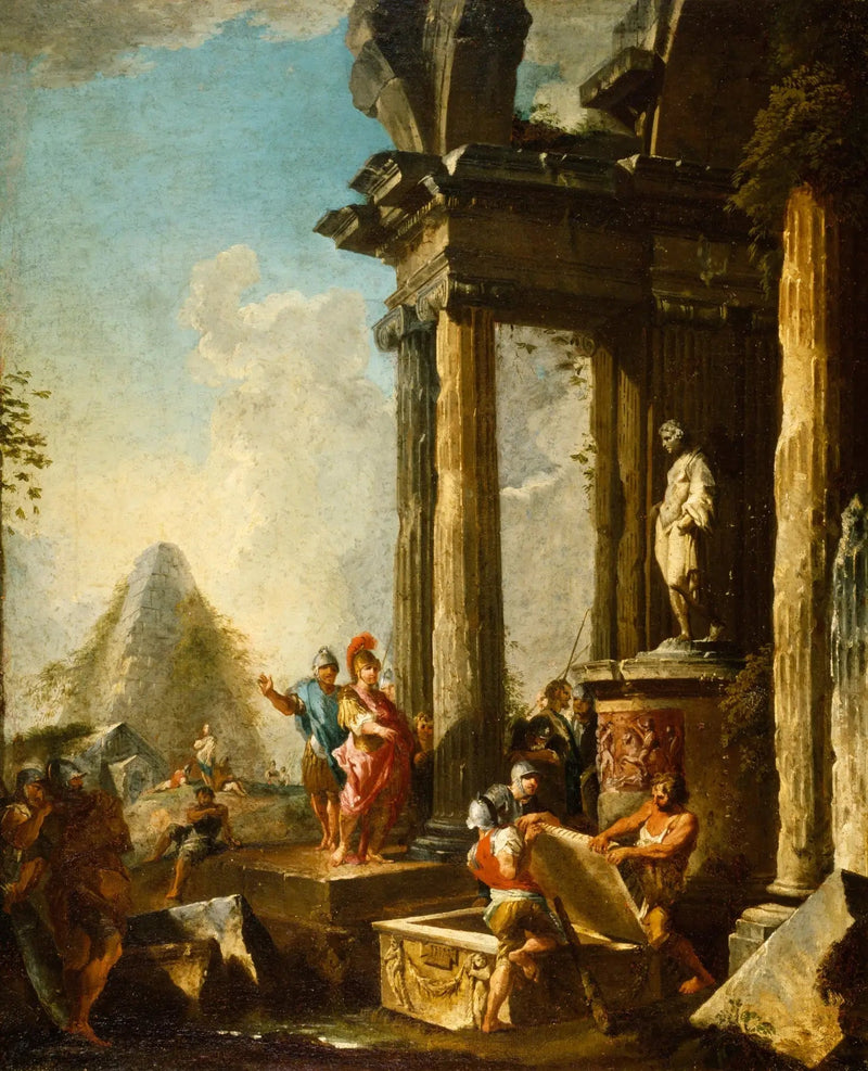 Alexander der Große am Grab des Achilles - Giovanni Paolo Panini