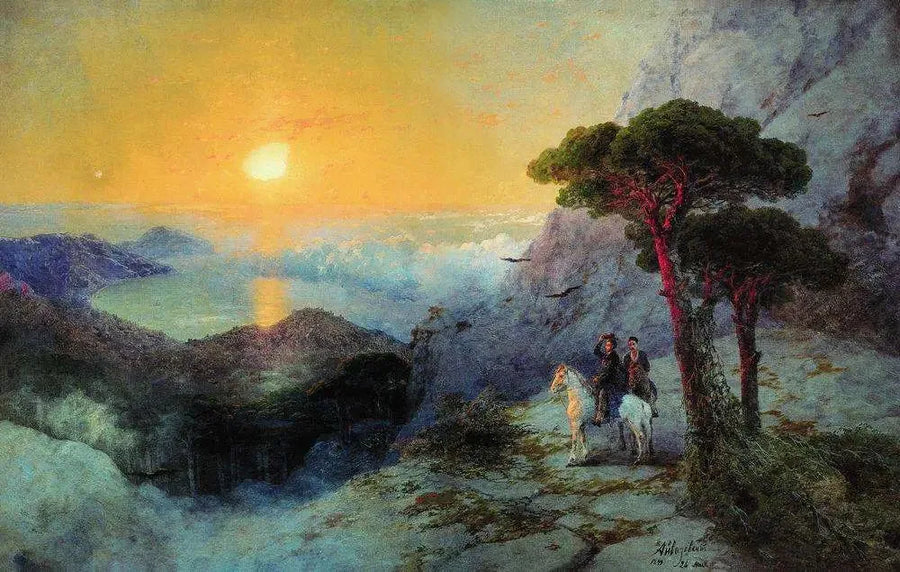Alexandre Pouchkine am Gipfel des Aï-Petri bei Sonnenaufgang - Ivan Aïvazovski