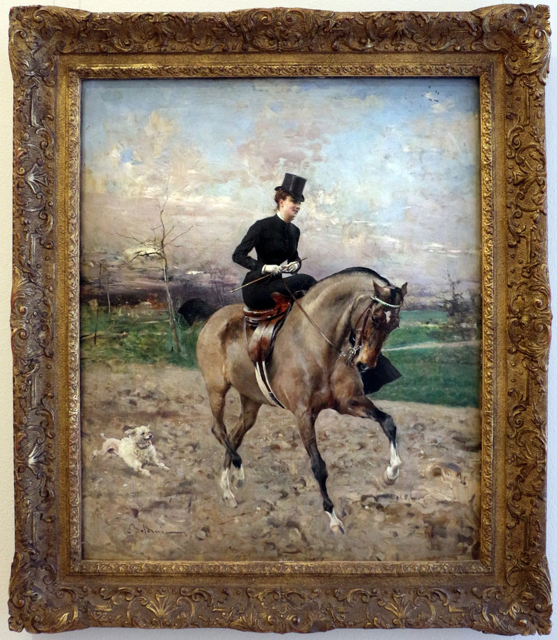 Alice Regnault auf dem Pferd - Giovanni Boldini