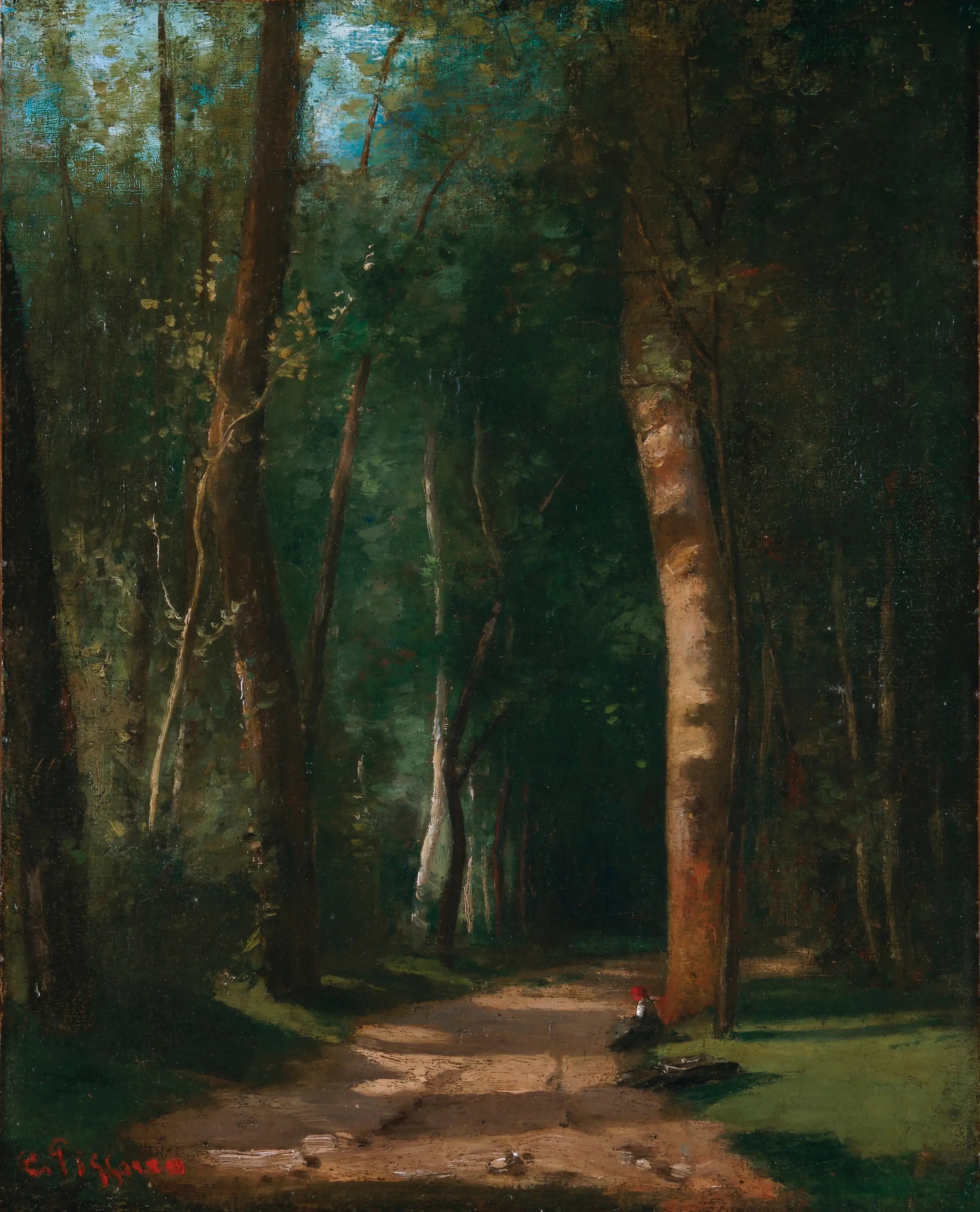 Allée dans une forêt - Camille Pissarro image 1 reproduction artisanale de tableau