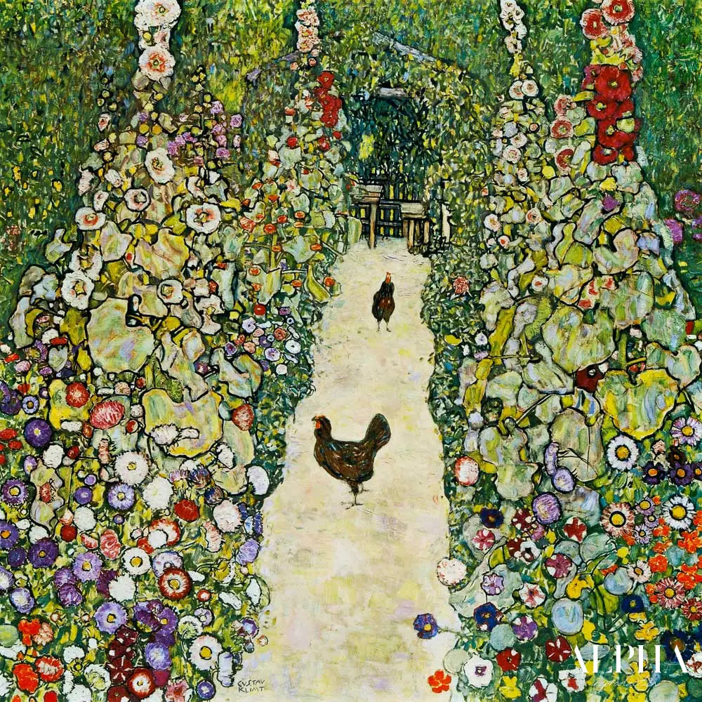 Allée de jardin avec les poules - Gustav Klimt - Reproductions de tableaux et peintures haut de gamme