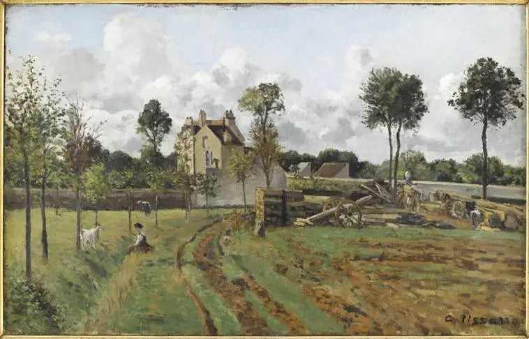 Allee des Jongleur-Turms und Haus von M. Musy, Louveciennes - Camille Pissarro