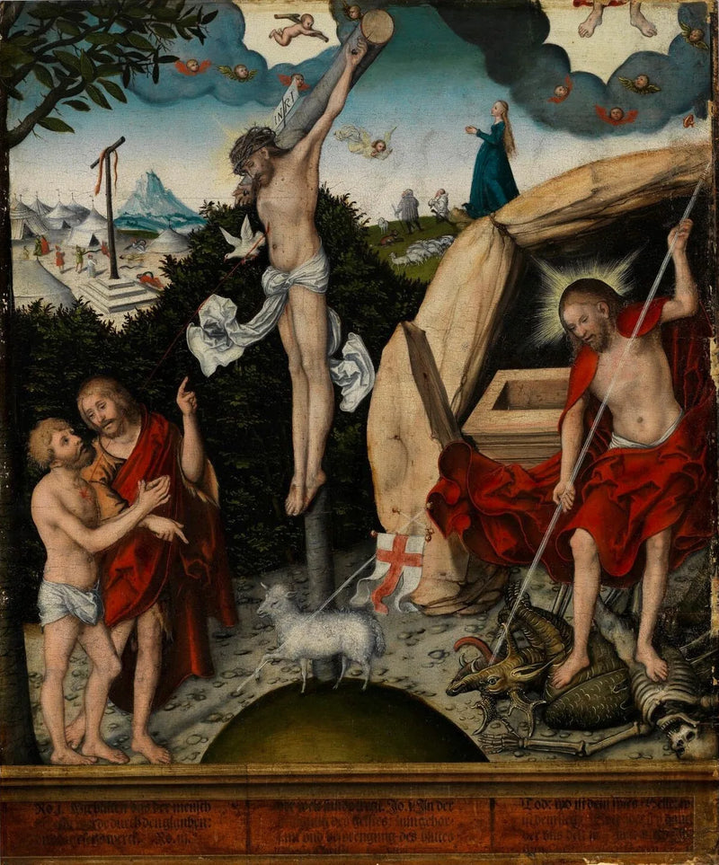 Allegorie von Gesetz und Barmherzigkeit: Die Kreuzigung Jesu - Lucas Cranach der Ältere