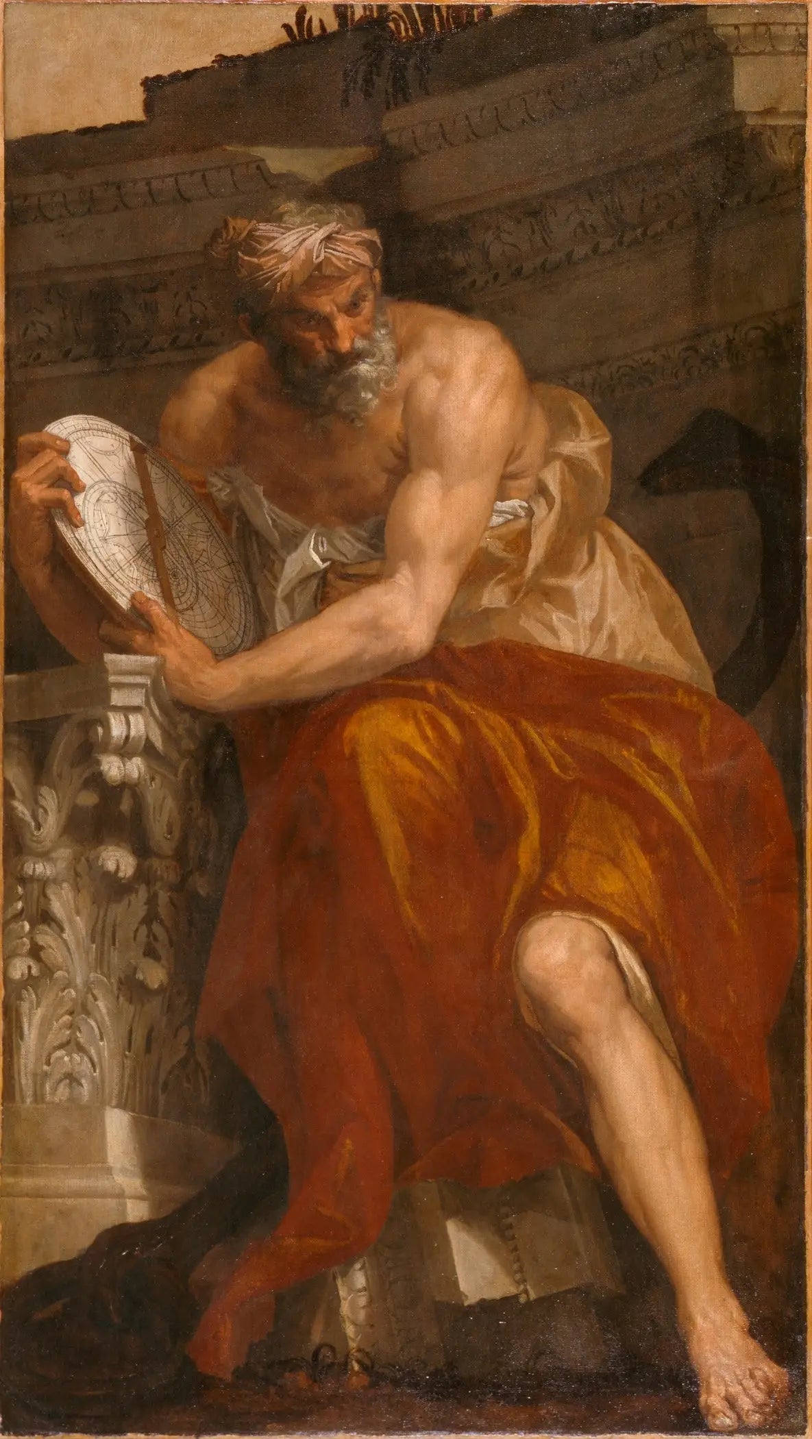 Allégorie de la navigation avec un astrolabe : Ptolémée - Paul Véronèse image 1 reproduction de peinture à l’huile