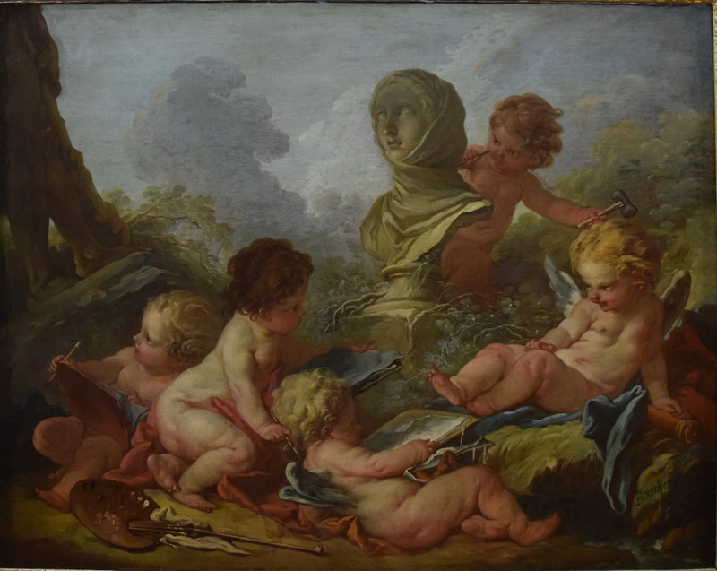 Allegorie der Malerei und Skulptur - François Boucher