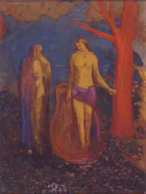 Allegorie: ein roter Baum, der nicht von der Sonne gerötet ist - Odilon Redon