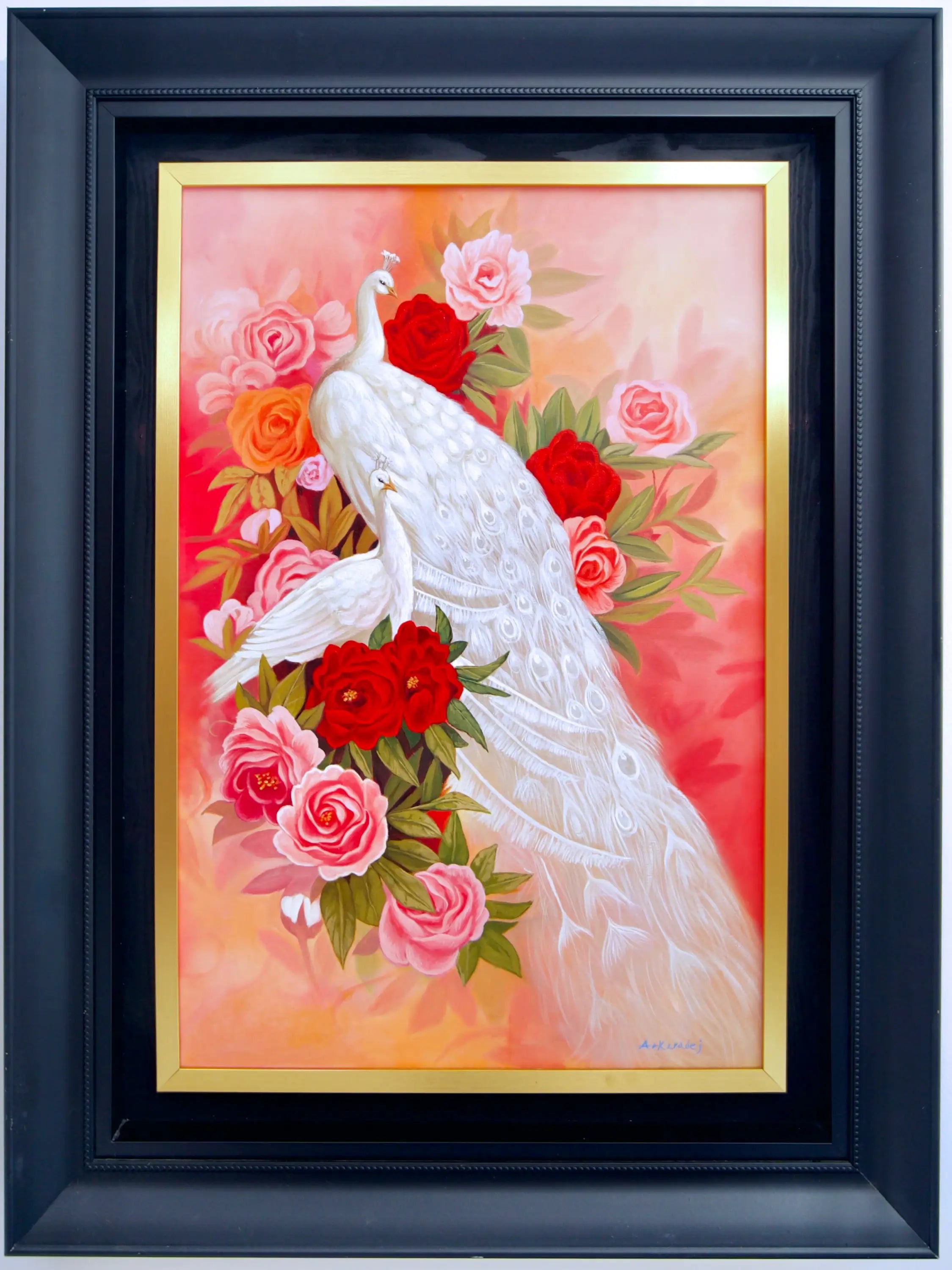 Love and White Peacock - Hudsadayuth | 60 x 90 cm Reproductions de tableaux à la peinture à l’huile