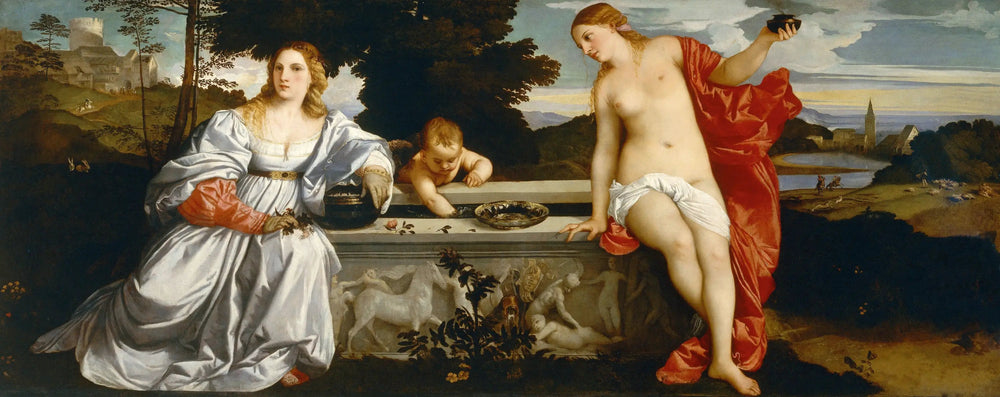 Amour sacré et amour profane - Titian image 1 reproduction artisanale de tableau