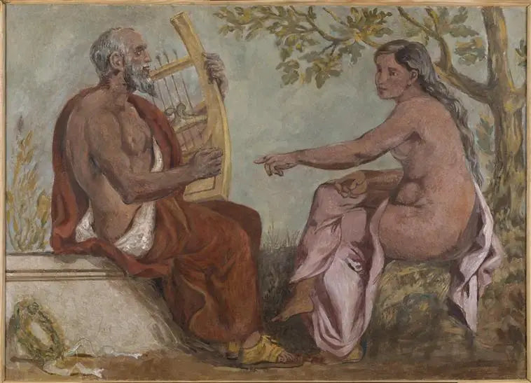 Anacreon und ein junges Mädchen - Eugène Delacroix