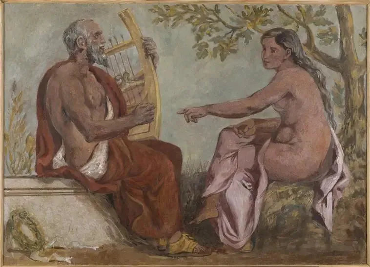 Anacreon und ein junges Mädchen - Eugène Delacroix