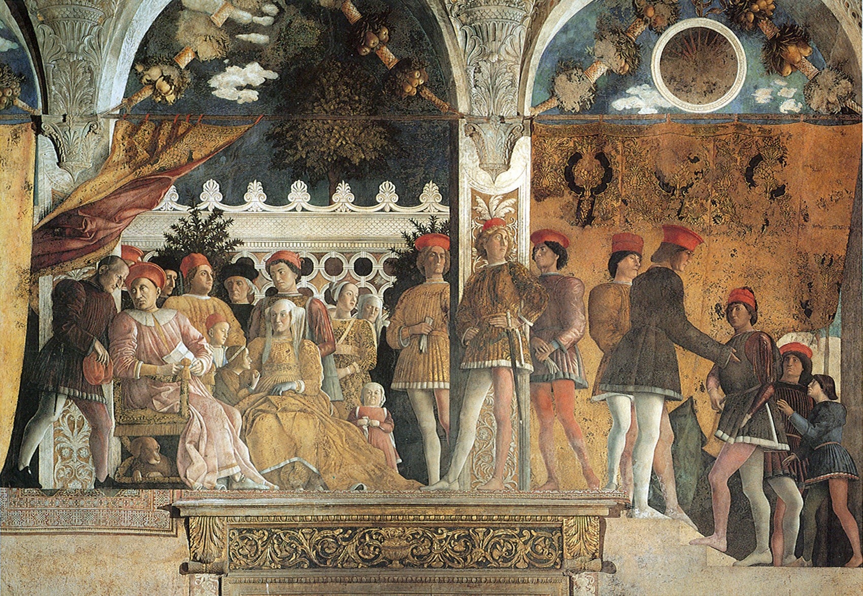 La Chambre des Époux, scène de cour - Andrea Mantegna