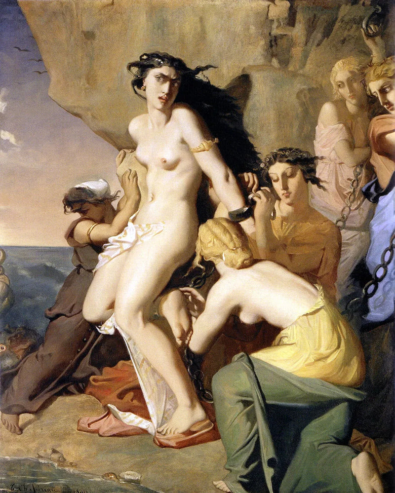 Andromeda am Felsen befestigt von den Nereiden - Théodore Chassériau