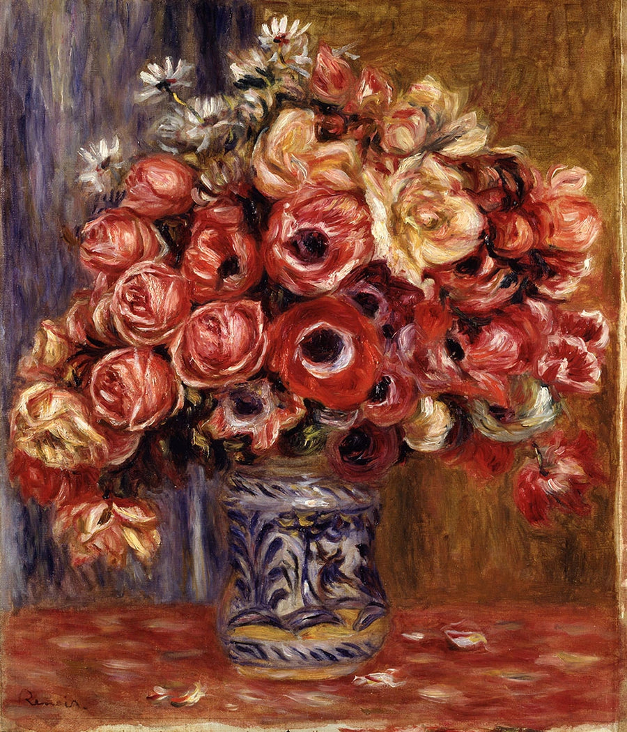 Anemonen und Rosen - Pierre-Auguste Renoir