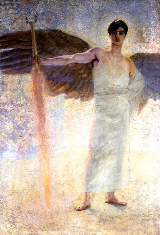 Engel mit Flammenschwert - Franz von Stuck
