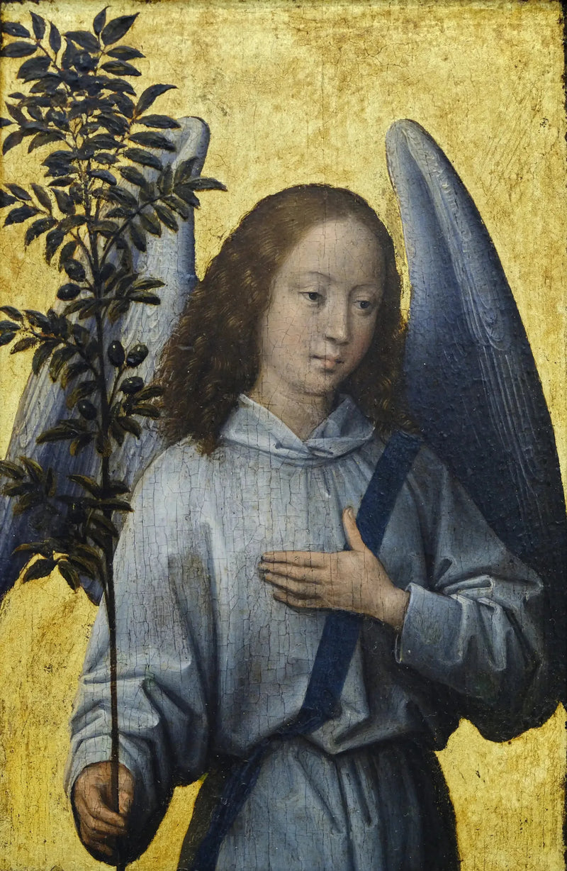 Angele Mieterschaft einen Olivenzweig - Hans Memling