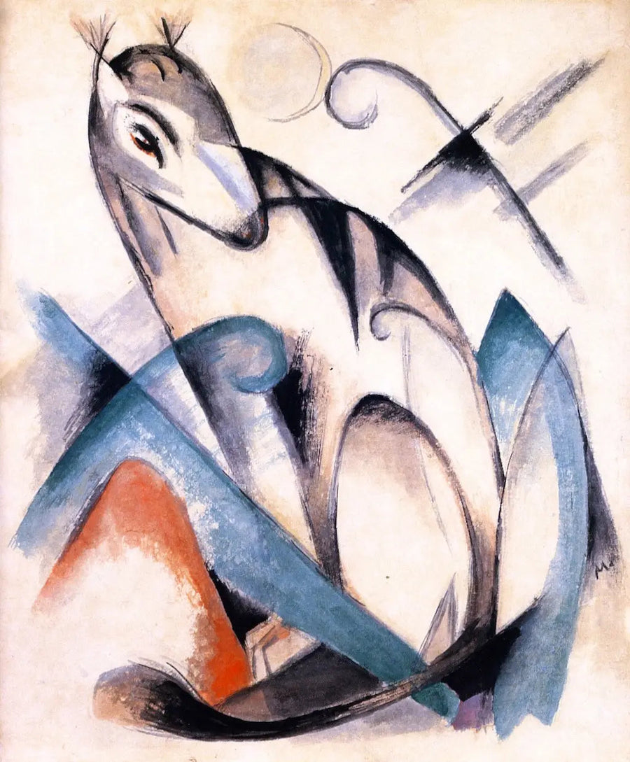 Fantasie Tier sitzend - Franz Marc