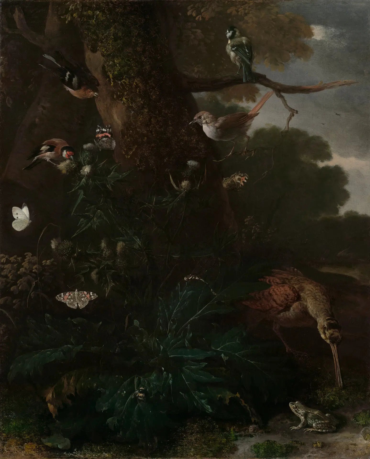 Animaux et plantes de la forêt - Melchior de Hondecoeter image 1 copie de tableau peinte à la main