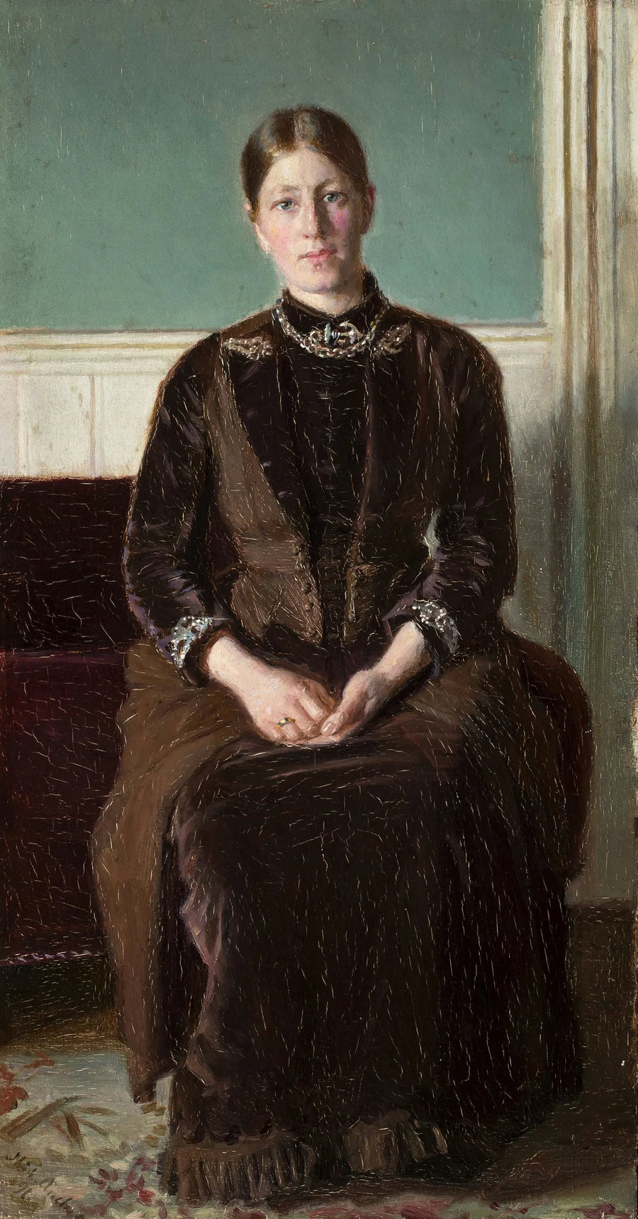 Anna Ancher sitzt im Nordraum. -Michael Peter Ancher