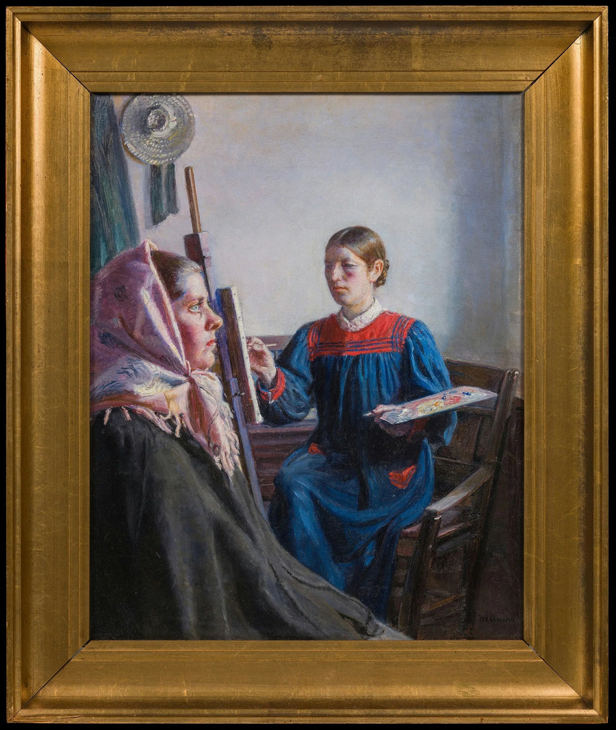 Anna Ancher malt ein Modell - Michael Peter Ancher