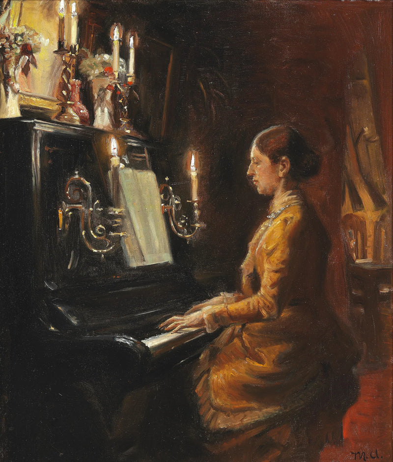 Anna am Klavier. -Michael Peter Ancher