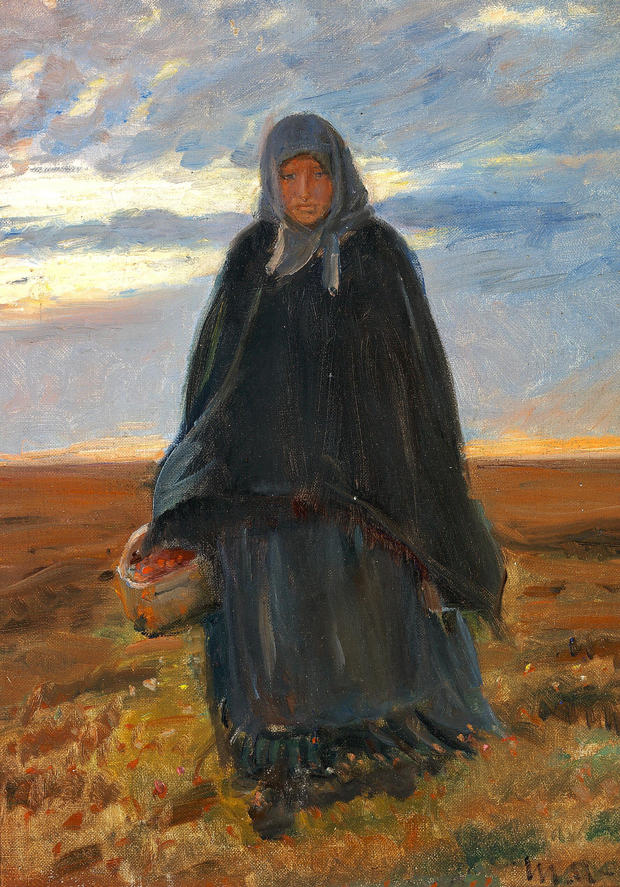 Anna Baltzer kehrt mit einem Korb voller Beeren nach Hause zurück. – Michael Peter Ancher