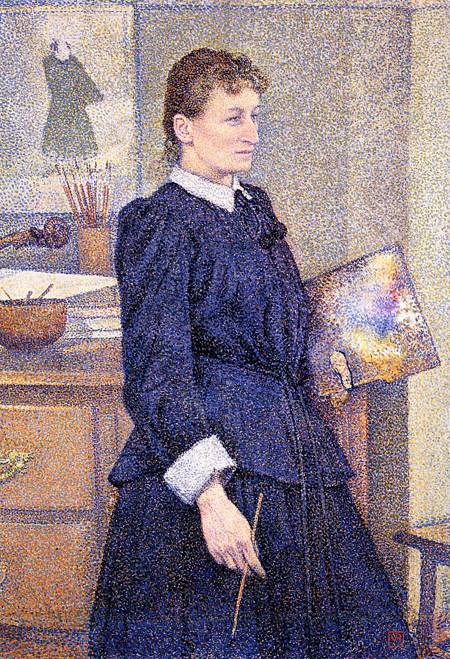 Anna Boch dans son atelier, 1893 - Théo van Rysselberghe image 1 copie peinte à la main à l’huile