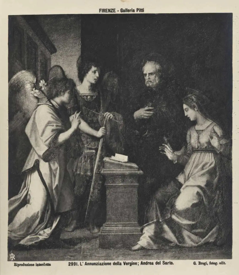 Verkündigung mit den Heiligen Michael Erzengel und Gozenzo - Andrea del Sarto