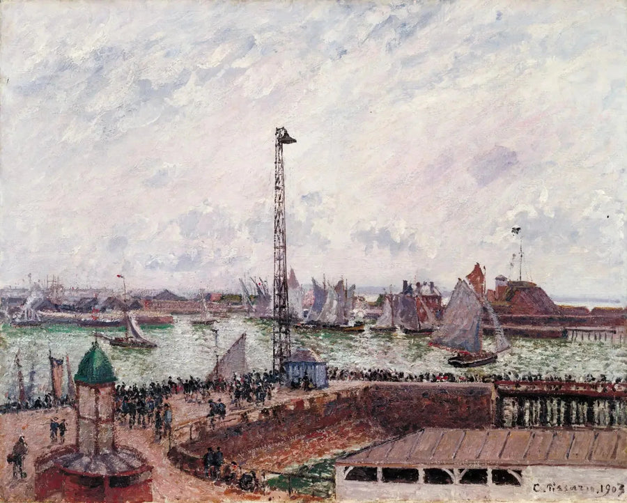 Anse der Piloten, Le Havre, Morgen, graues, nebliges Wetter - Camille Pissarro