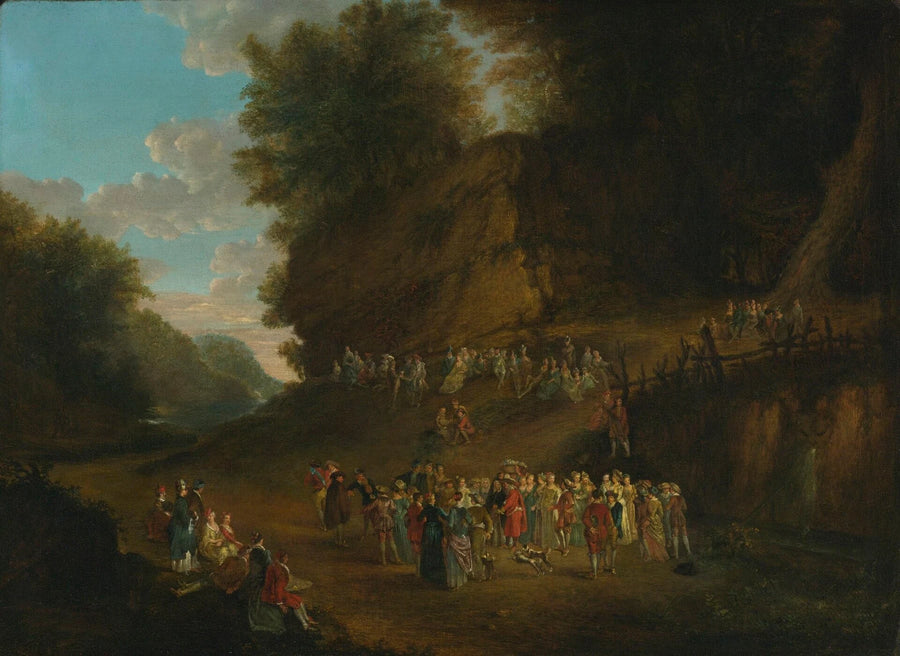 Fête rustique dans un paysage rocheux - Antoine Watteau