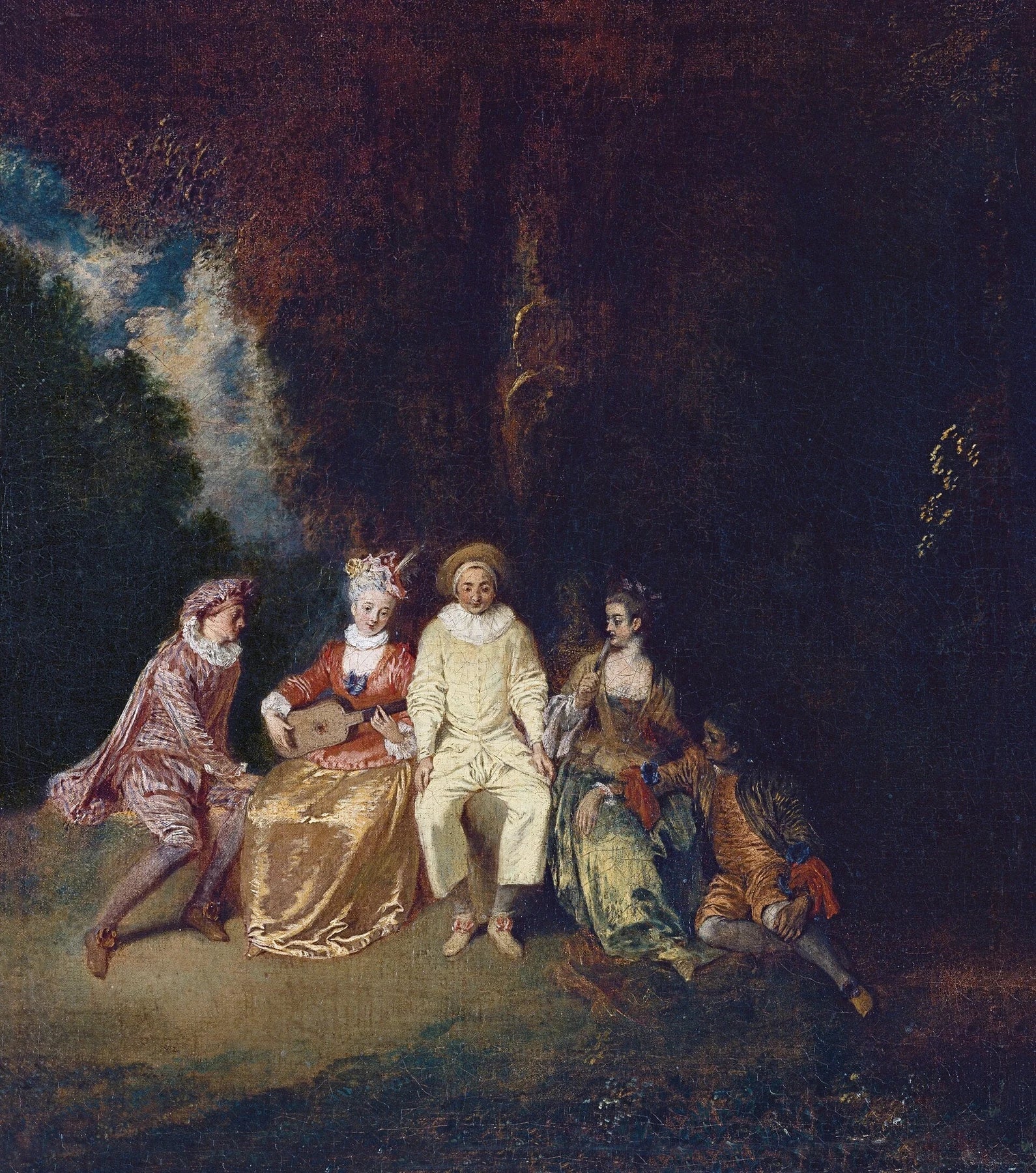 Pierrot content, peinture d’Antoine Watteau