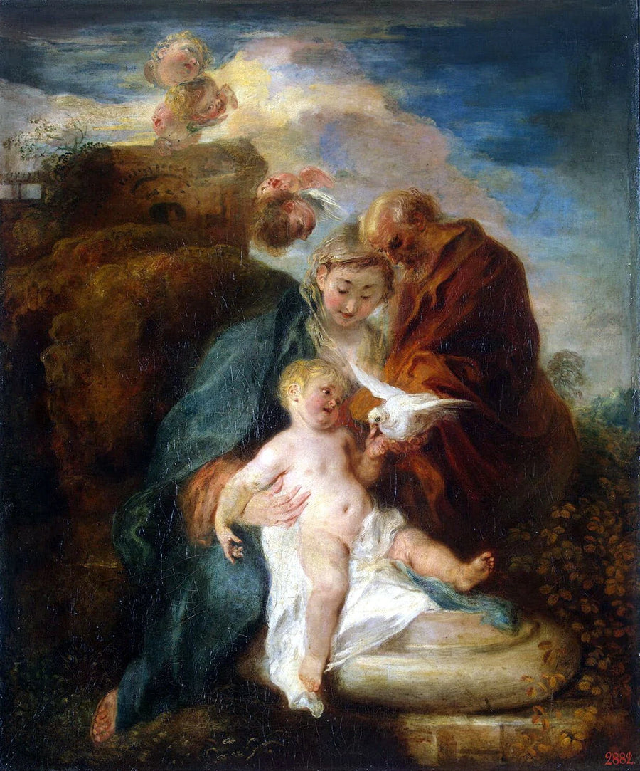 La Sainte Famille, ou Le Repos pendant la fuite en Égypte - Antoine Watteau