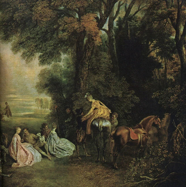 Halte pendant la chasse - Antoine Watteau