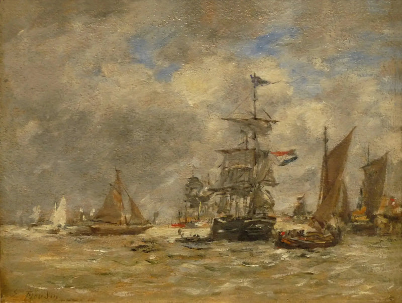 Antwerpen. Boote auf der Schelde - Eugène Boudin